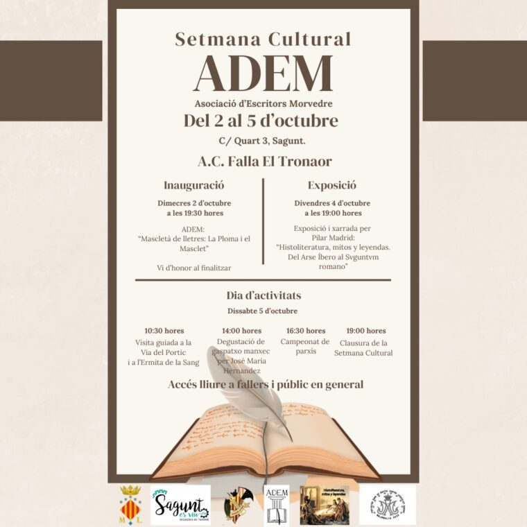 L'associació cultural falla el Tronaor celebra des del dia 2 al 5 d'octubre la Setmana Cultural.