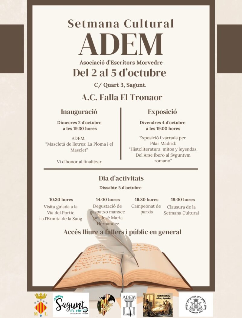 L'associació cultural falla el Tronaor celebra des del dia 2 al 5 d'octubre la Setmana Cultural.