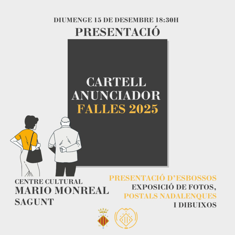 FJFS presenta els esbossos i el cartell anunciador de les Falles 2025